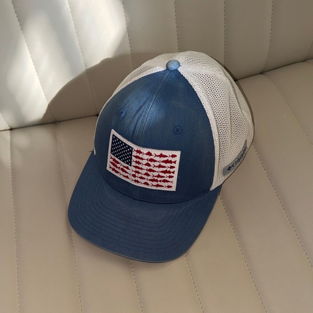 Columbia-sportswear Men's Blue and White Hat